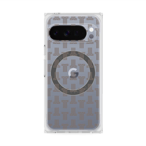 プレミアムスクエアケース with Pixelsnap［ LANVIN en Bleu - Monogram - Black ］