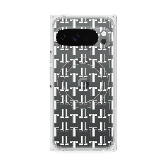プレミアムスクエアケース with Pixelsnap［ LANVIN en Bleu - Monogram - White ］