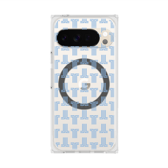 プレミアムスクエアケース with Pixelsnap［ LANVIN en Bleu - Monogram - Blue ］