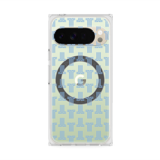 プレミアムスクエアケース with Pixelsnap［ LANVIN en Bleu - Monogram - Blue ］