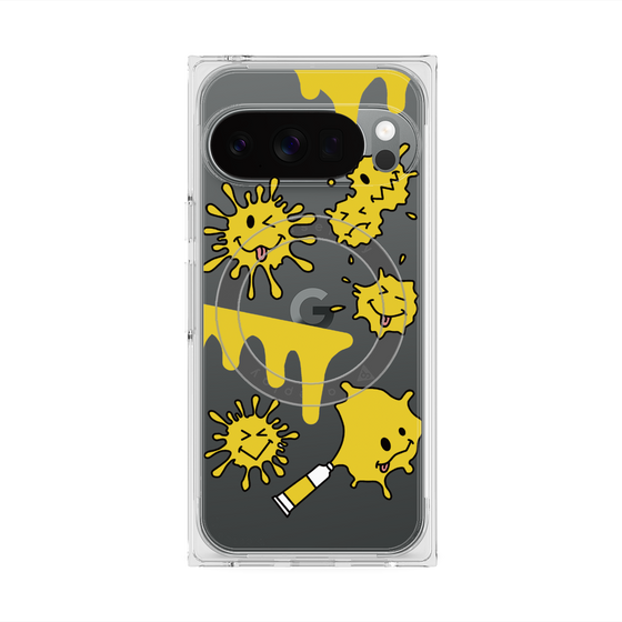 プレミアムスクエアケース with Pixelsnap［ PAINTING SMILE Yellow ］