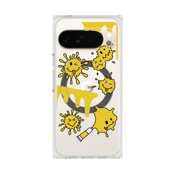 プレミアムスクエアケース with Pixelsnap［ PAINTING SMILE Yellow ］
