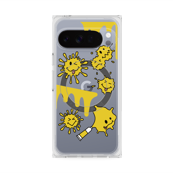 プレミアムスクエアケース with Pixelsnap［ PAINTING SMILE Yellow ］