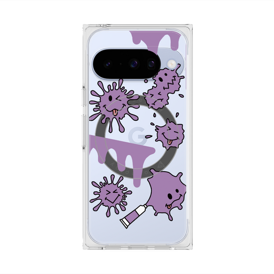 プレミアムスクエアケース with Pixelsnap［ PAINTING SMILE Purple ］
