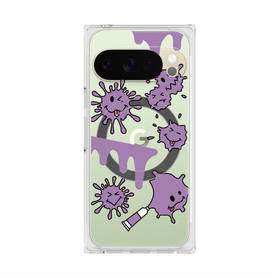 プレミアムスクエアケース with Pixelsnap［ PAINTING SMILE Purple ］