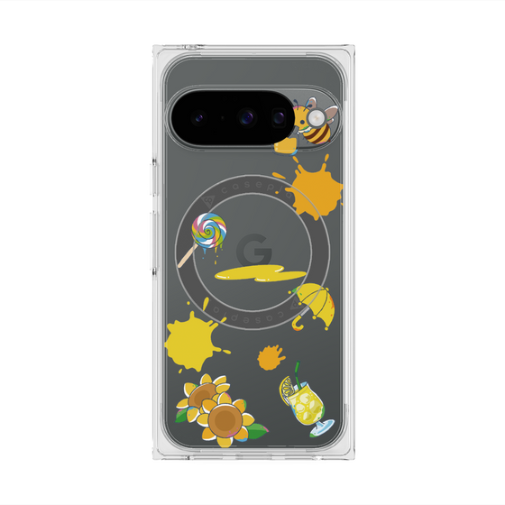プレミアムスクエアケース with Pixelsnap［ DRAWING PAPER Yellow ］