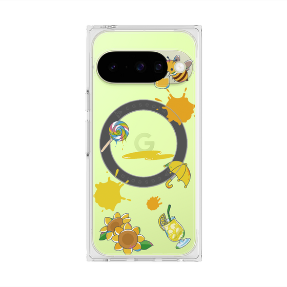 プレミアムスクエアケース with Pixelsnap［ DRAWING PAPER Yellow ］