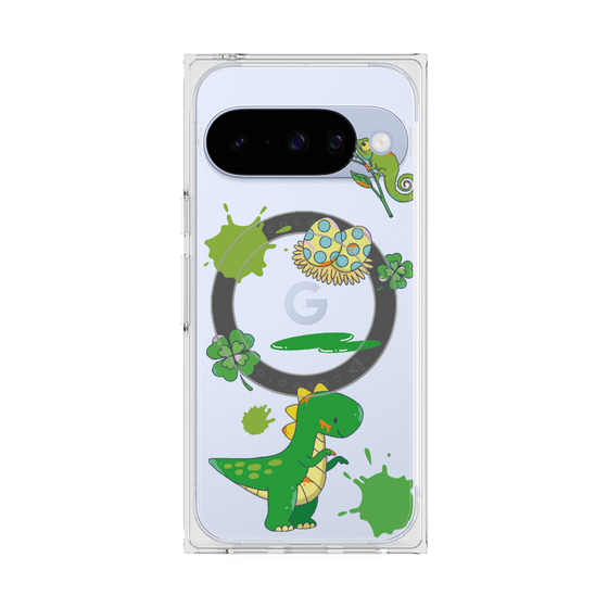 プレミアムスクエアケース with Pixelsnap［ DRAWING PAPER Green ］
