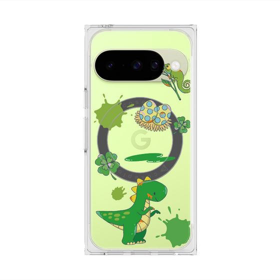 プレミアムスクエアケース with Pixelsnap［ DRAWING PAPER Green ］
