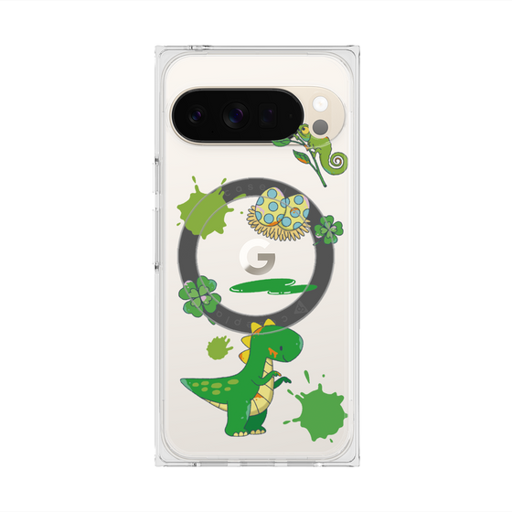 プレミアムスクエアケース with Pixelsnap［ DRAWING PAPER Green ］