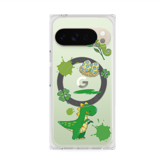 プレミアムスクエアケース with Pixelsnap［ DRAWING PAPER Green ］