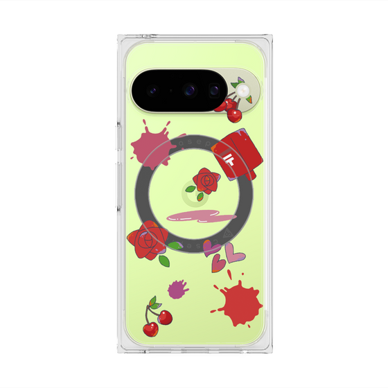 プレミアムスクエアケース with Pixelsnap［ DRAWING PAPER Red ］