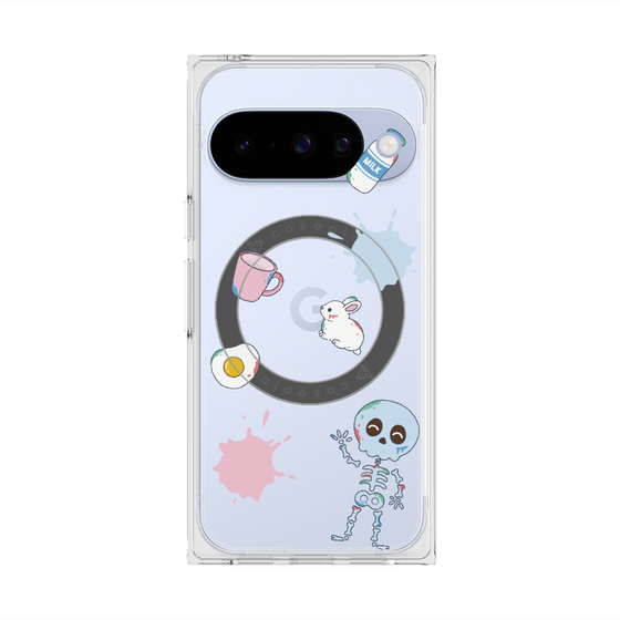 プレミアムスクエアケース with Pixelsnap［ DRAWING PAPER White ］