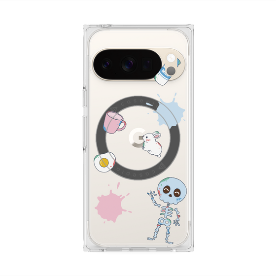 プレミアムスクエアケース with Pixelsnap［ DRAWING PAPER White ］