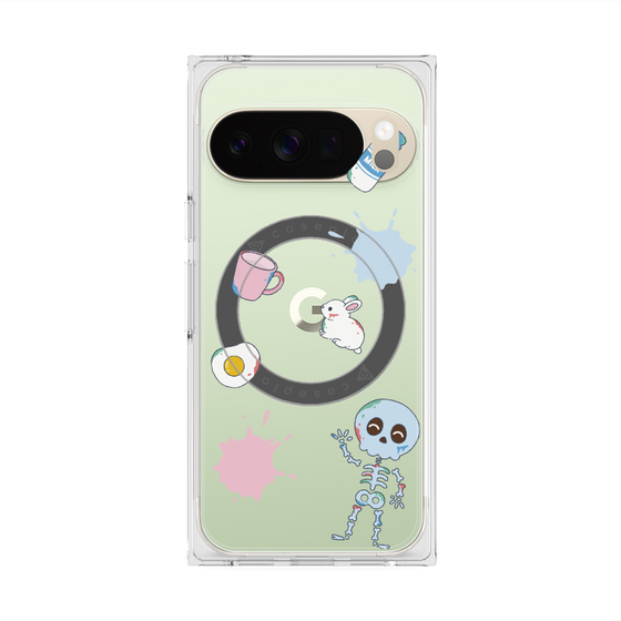 プレミアムスクエアケース with Pixelsnap［ DRAWING PAPER White ］