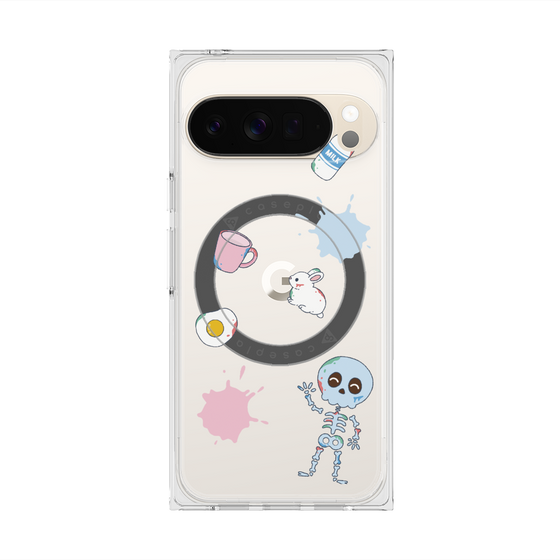 プレミアムスクエアケース with Pixelsnap［ DRAWING PAPER White ］