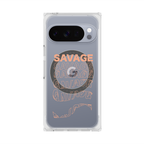 プレミアムスクエアケース with Pixelsnap［ SAVAGE Orange ］