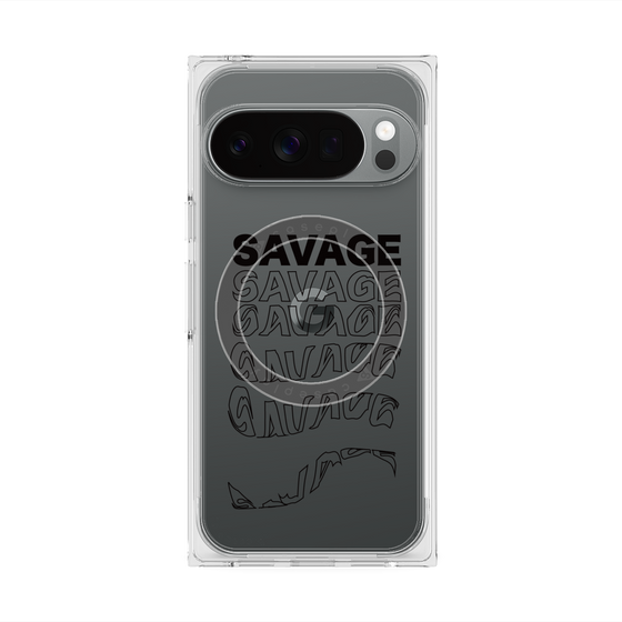 プレミアムスクエアケース with Pixelsnap［ SAVAGE Black ］
