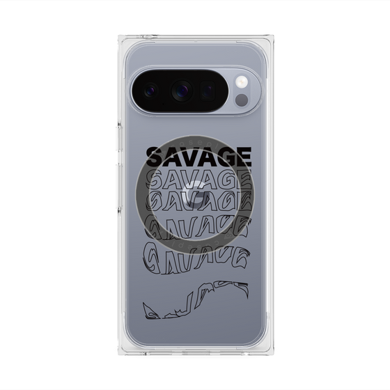 プレミアムスクエアケース with Pixelsnap［ SAVAGE Black ］