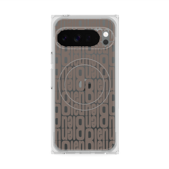 プレミアムスクエアケース with Pixelsnap［ LANVIN en Bleu - Logo Pattern - Black ］