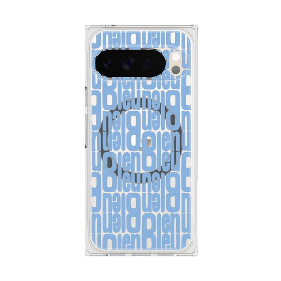 プレミアムスクエアケース with Pixelsnap［ LANVIN en Bleu - Logo Pattern - Blue ］