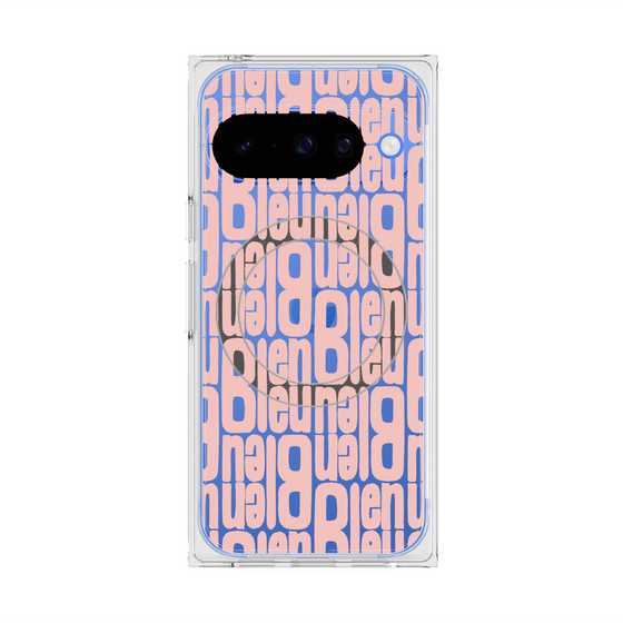 プレミアムスクエアケース with Pixelsnap［ LANVIN en Bleu - Logo Pattern - Pink ］