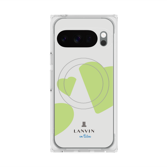 プレミアムスクエアケース with Pixelsnap［ LANVIN en Bleu Hearts Green - ランバン ハート グリーン ］