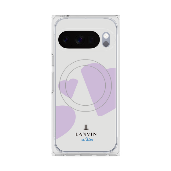 プレミアムスクエアケース with Pixelsnap［ LANVIN en Bleu Hearts Purple - ランバン ハート パープル ］