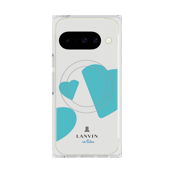 プレミアムスクエアケース with Pixelsnap［ LANVIN en Bleu Hearts Blue - ランバン ハート ブルー ］