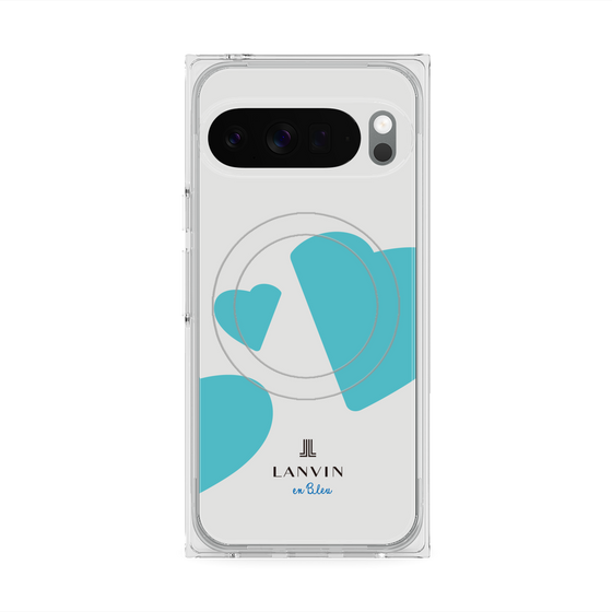 プレミアムスクエアケース with Pixelsnap［ LANVIN en Bleu Hearts Blue - ランバン ハート ブルー ］