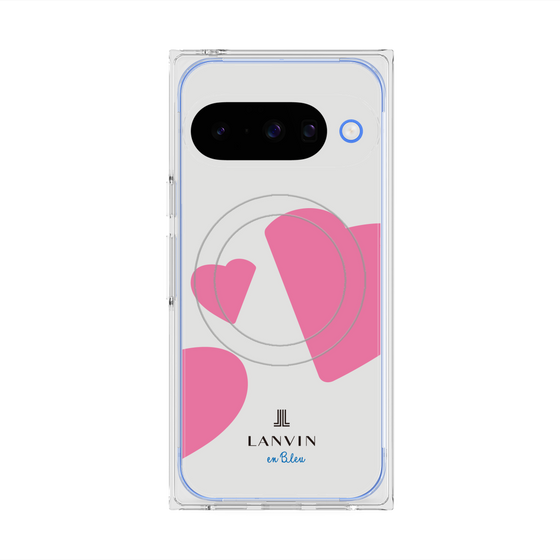 プレミアムスクエアケース with Pixelsnap［ LANVIN en Bleu Hearts Pink - ランバン ハート ピンク ］