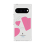 プレミアムスクエアケース with Pixelsnap［ LANVIN en Bleu Hearts Pink - ランバン ハート ピンク ］