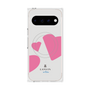 プレミアムスクエアケース with Pixelsnap［ LANVIN en Bleu Hearts Pink - ランバン ハート ピンク ］