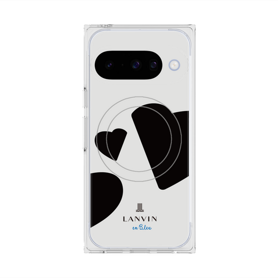 プレミアムスクエアケース with Pixelsnap［ LANVIN en Bleu Hearts Black - ランバン ハート ブラック ］