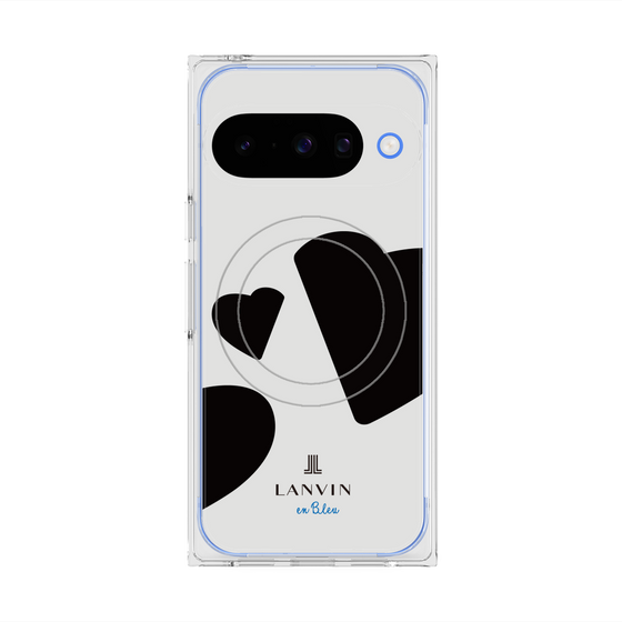 プレミアムスクエアケース with Pixelsnap［ LANVIN en Bleu Hearts Black - ランバン ハート ブラック ］