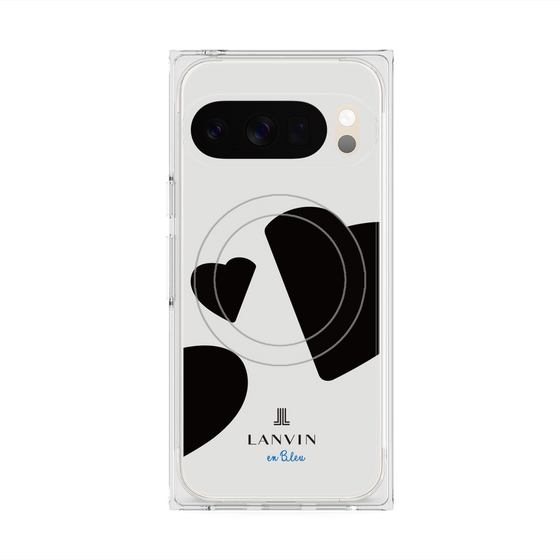 プレミアムスクエアケース with Pixelsnap［ LANVIN en Bleu Hearts Black - ランバン ハート ブラック ］
