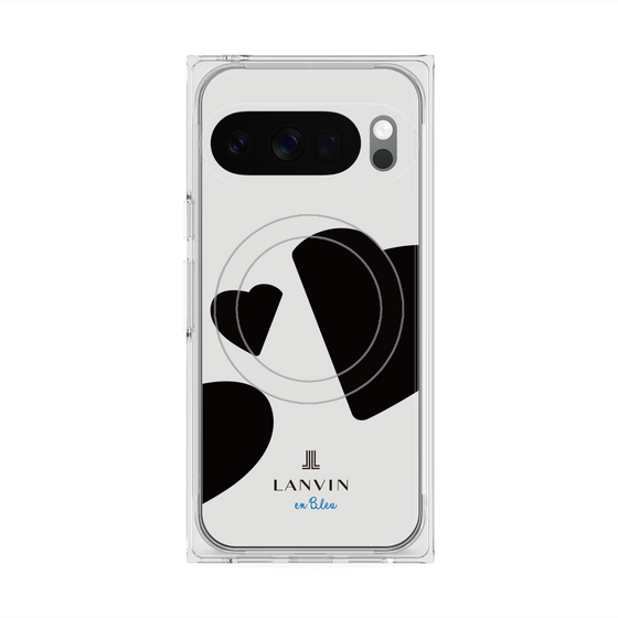 プレミアムスクエアケース with Pixelsnap［ LANVIN en Bleu Hearts Black - ランバン ハート ブラック ］
