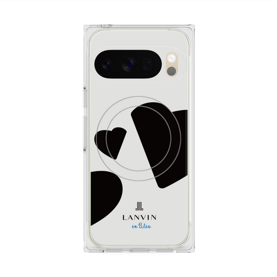 プレミアムスクエアケース with Pixelsnap［ LANVIN en Bleu Hearts Black - ランバン ハート ブラック ］