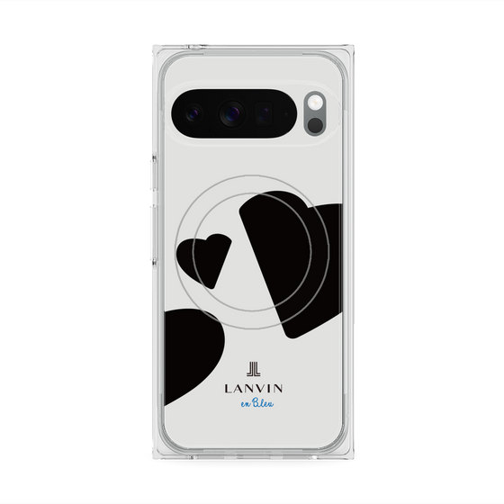 プレミアムスクエアケース with Pixelsnap［ LANVIN en Bleu Hearts Black - ランバン ハート ブラック ］