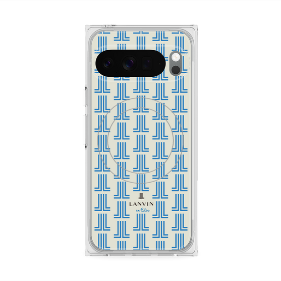 プレミアムスクエアケース with Pixelsnap［ LANVIN en Bleu Monogram Blue - ランバン ブルーモノグラム ］