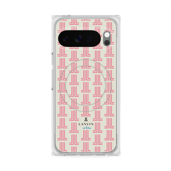 プレミアムスクエアケース with Pixelsnap［ LANVIN en Bleu Monogram Red - ランバン レッドモノグラム ］