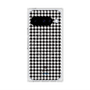 プレミアムスクエアケース with Pixelsnap［ Houndstooth Pattern Black with LANVIN en Bleu logo- ランバン 千鳥格子柄 ブラック ］