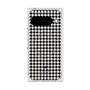 プレミアムスクエアケース with Pixelsnap［ Houndstooth Pattern Black with LANVIN en Bleu logo- ランバン 千鳥格子柄 ブラック ］