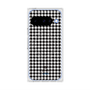 プレミアムスクエアケース with Pixelsnap［ Houndstooth Pattern Black with LANVIN en Bleu logo- ランバン 千鳥格子柄 ブラック ］