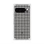プレミアムスクエアケース with Pixelsnap［ Houndstooth Pattern Black with LANVIN en Bleu logo- ランバン 千鳥格子柄 ブラック ］