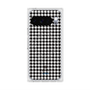 プレミアムスクエアケース with Pixelsnap［ Houndstooth Pattern Black with LANVIN en Bleu logo- ランバン 千鳥格子柄 ブラック ］