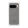 プレミアムスクエアケース with Pixelsnap［ Houndstooth Pattern Black with LANVIN en Bleu logo- ランバン 千鳥格子柄 ブラック ］