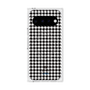 プレミアムスクエアケース with Pixelsnap［ Houndstooth Pattern Black with LANVIN en Bleu logo- ランバン 千鳥格子柄 ブラック ］