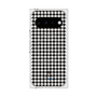 プレミアムスクエアケース with Pixelsnap［ Houndstooth Pattern Black with LANVIN en Bleu logo- ランバン 千鳥格子柄 ブラック ］
