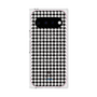 プレミアムスクエアケース with Pixelsnap［ Houndstooth Pattern Black with LANVIN en Bleu logo- ランバン 千鳥格子柄 ブラック ］